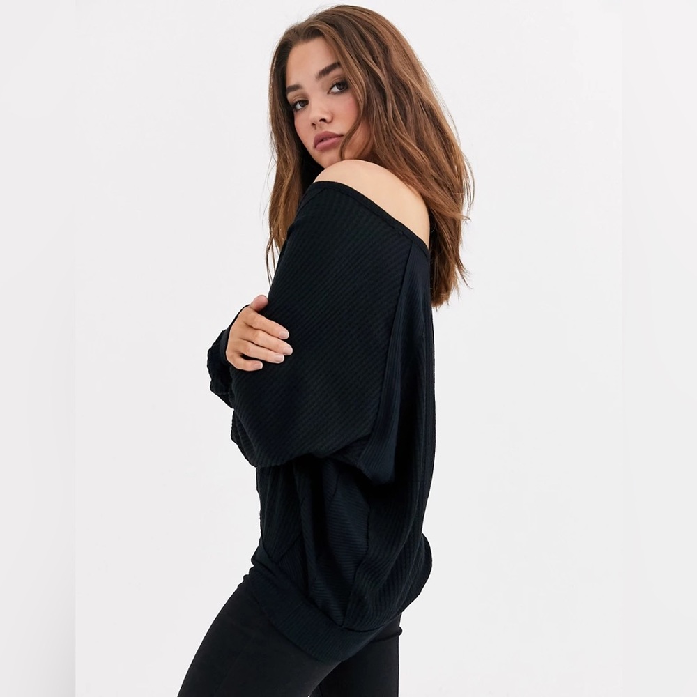 Free People Santa Clara Thermal in Black NWT - Picture 2 of 8
